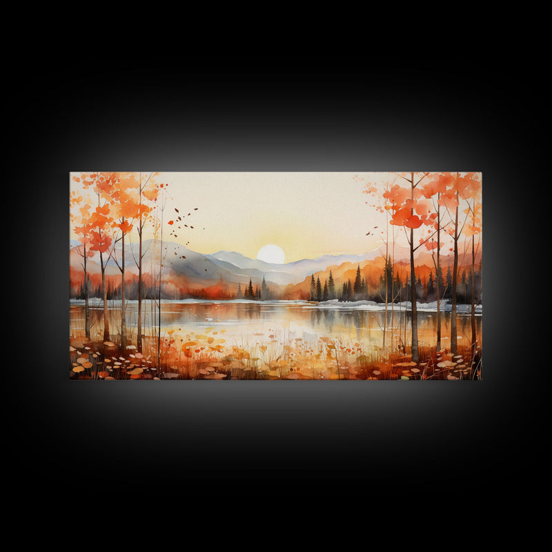 Beautiful Sunset Landscape Painting On Canvas, Original Canvas Print Nature Art, Fancy Landscape Wall Art, Bedroom Wall Decor Gifts Boho Art