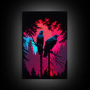 Birds of Prey sitting in a tree, Red-Tailed Hawk art, framed canvas print, birds of prey, hunter birds, animal art