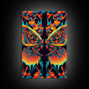 Butterfly Fire Rorschach Art, Dual Meaning, Framed Canvas Print, Optical Illusion Art