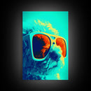 Poodle Abstract Wall Print, Teal Lighting, Dog Print, Dog Portrait, Dog Art Print, Framed Wall Art, Framed Canvas, Wall Print, Wall Canvas