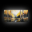 Birch Tree Wall Art, Nursery Forest, Framed Forest Canvas Print, Birch Trees, Watercolor, Landscape Forest Art