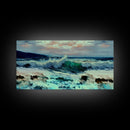 Wave, Ocean Wall Art, Impressionist Oil Painting On Canvas, Ready To Hang Large Landscape Canvas Wall Art Print With Or Without Wood Frame