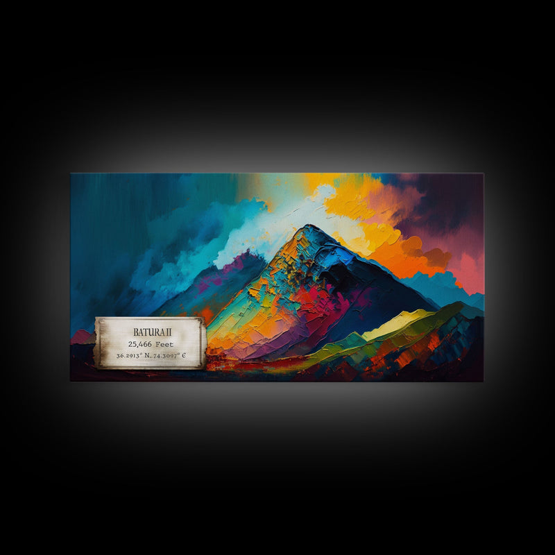 Batura II, Mountain Wall Art, Framed Canvas Print, Mountain landscape Paining Print, Abstract Landscape Art