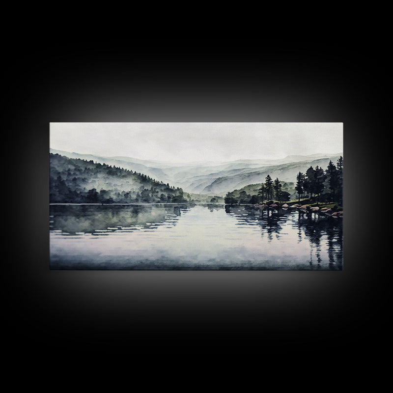 Blue Lake Art | Framed Canvas Print | Blue Lake Painting | Oregon Lake House Decor | Guest Room Landscape Painting | Sparks Lake Painting