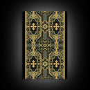 Art Deco Pattern Wall art, Framed Canvas Print, Art Deco, Gold & green art, Framed painting, Black colors, Wonderful art, 1920s Style Art