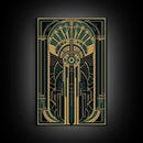 Midcentury Modern Wall art | Framed Canvas Print | Art Deco | Gold & green art | Beautiful art | Wall art | Office decor | Abstract art