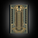 Art Deco Pattern Wall art | Framed Canvas Print | Art Deco | Gold & blue art | Wonderful art | Lines art | Geometric art | Living room art
