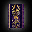 Midcentury Modern Wall art - Framed Canvas Print - Art Deco - Wall art - Purple & gold art - Ornament art - Patterns art - Geometric art