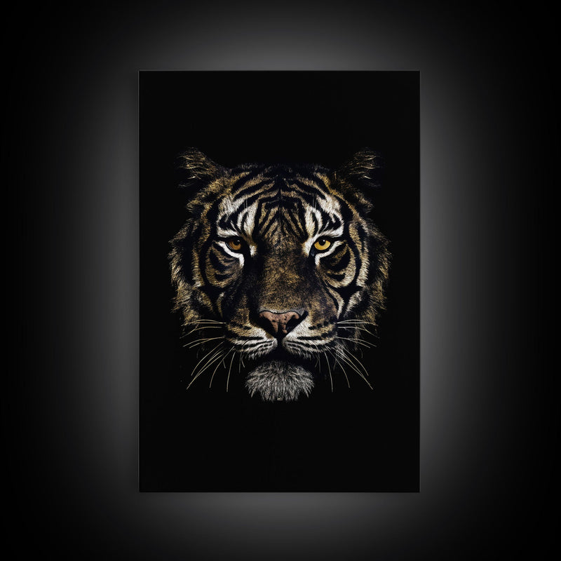 Beautiful Tiger Portrait Art Print, Framed Wall Art, Canvas Print, Big Cat Art, Tiger Painting