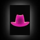 Pink Cowboy Hat Wall Decor, Cowgirl Hat Art Print, Western Art, 3D Art, Minimalist Print, Wall Decor, Canvas Print, Wall Art, Framed Canvas
