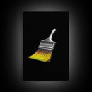 Yellow Paint Brush Wall Art, Vibrant Wall Decor, Craft Room Wall Art, Minimalist Print, Wall Decor, Canvas Print, Wall Art, Framed Canvas