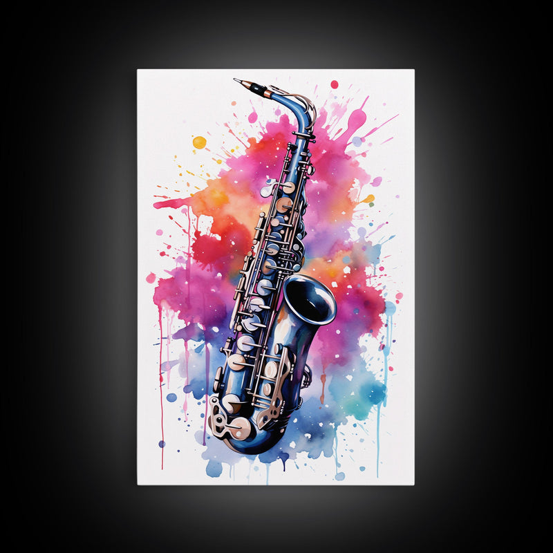 Alto Clarinet Wall Art, Musician Gift, Framed Canvas Print, Clarinet Print, Musical Instrument Art, Gift For Musician, Graffiti Music Art