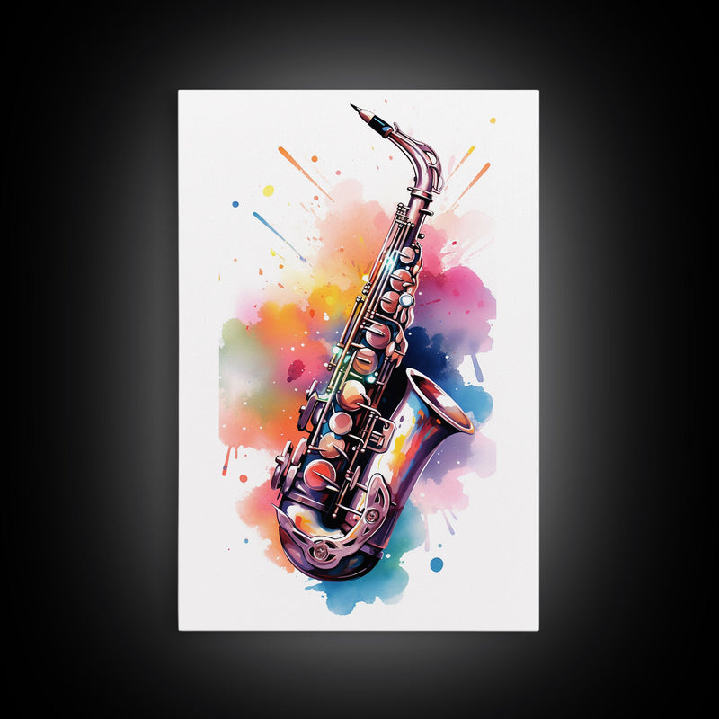 Alto Clarinet Wall Art, Musician Gift, Framed Canvas Print, Clarinet Print, Musical Instrument Art, Gift For Musician, Graffiti Music Art