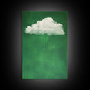 Dark Green Rain Cloud Wall Art, Framed Canvas Or Poster Print, Abstract Art Print, Minimalist Wall Decor, Maximalist Decor, Emerald Green