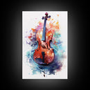 Galaxy Cello Gift, Banjo Wall Art Canvas Print, Stringed Instruments, Cello Art, Banjo Poster Print, Cello Gifts, Musical Art