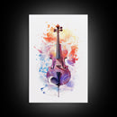 Galaxy Cello Gift, Banjo Wall Art Canvas Print, Stringed Instruments, Cello Art, Banjo Poster Print, Cello Gifts, Musical Art