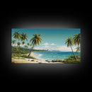 Tropical Wall Art, Palm Tree Wall Art, Beach Wall Art, Panoramic Landscape, Wall Art, Canvas Wall Art, Landscape Art Print, Ocean Wall Art