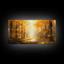 Fall Wall Decor, Forest Wall Art, Trees Art Print, Panoramic Art, Wall Art, Canvas Art, Landscape Art Print, Above Bed Décor, Farmhouse Art