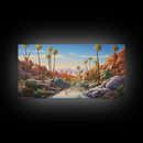Palm Tree Wall Art, Desert Landscape, Desert Wall Art, Panoramic Art, Wall Art, Canvas Art, Landscape Art, Nature Wall Art,Housewarming Gift