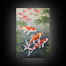 Fish Painting, Zen Wall Art, Koi Fish Wall Art, Fish Wall Art, Canvas Print, Wall Art, Vertical Art, Southern Decor, Office Wall Decor