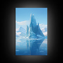 Iceberg Wall Art, Iceland Wall Art, Seascape Wall Print, Canvas Print, Wall Art, Vertical Art, Gift For Family, Above Couch Wall Art