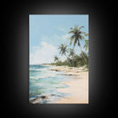 Beach Wall Art, Palm Trees Wall Print, Seashore Wall Art, Tropical Art, Canvas Print, Wall Art, Vertical Art, Living Room Prints, Room Decor