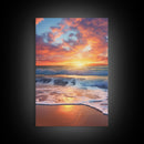 Beach Sunset Wall Art, Nautical Wall Art, Seashore Wall Art, Canvas Print, Wall Art, Vertical Art, Moving Gift, Room Decor, Entryway Prints
