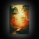 Forest Wall Art, Trees Art Print, Sunset Print, Canvas Print, Wall Art, Vertical Art, Nature Lover Gift, Camper Wall Decor, Country Wall Art