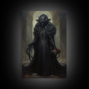 Victorian Portrait of Cthulhu, Gothic Art, Framed Canvas Print, Halloween Decor, The Gentleman Cthulhu, Goth Art