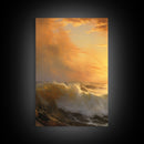 3 Piece Sunrise Ocean Painting On Canvas, Abstract Sea Landscape Painting, Original Textured Wall Art, Coastal Painting, Sunrise Painting