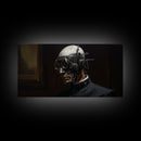 Victorian Steampunk Cyborg, Framed Canvas Print, Horror Prints, Halloween Wall Art, Halloween Themed Decor