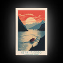 Kenai Fjords National Park Alaska Travel Art, National Park Print, Minimalist Travel Art, Midcentury Modern Style Landscape Painting