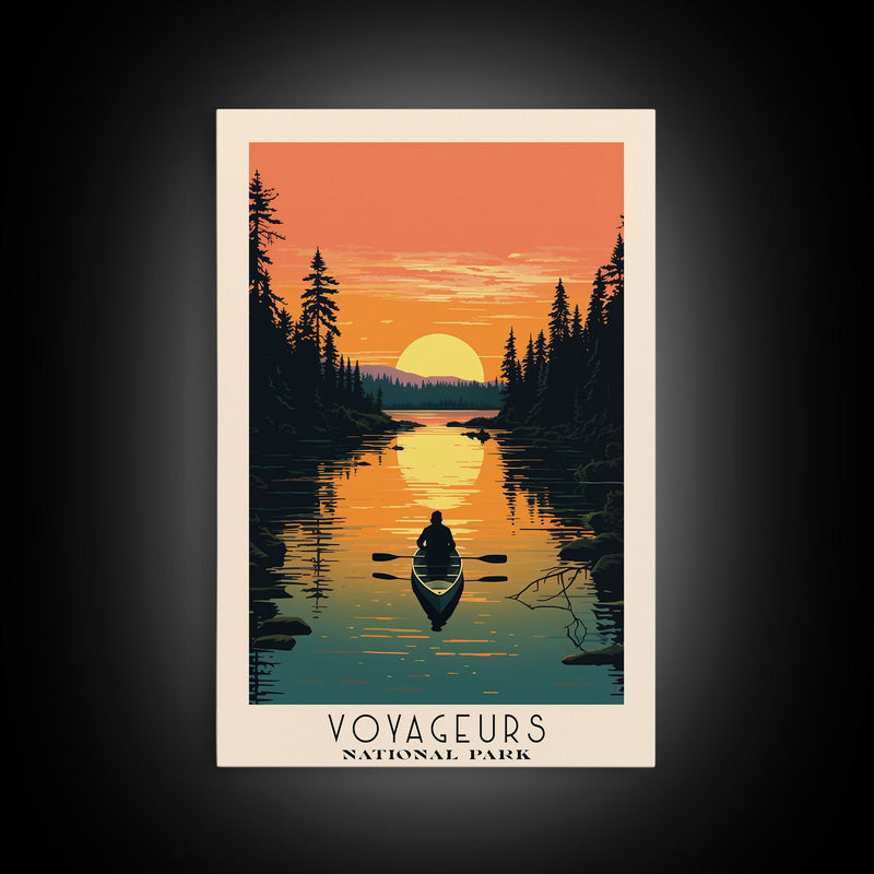 Voyageurs National Park, Minnesota Travel Art, National Park Print, Minimalist Travel Art, Midcentury Modern Retro Style Landscape