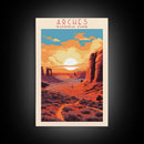 Arches National Park, Framed Wall Art Canvas Print, Travel Poster, Utah Travel Art, Roadtrip Decor, Cool Wall Art, Retro State Park Art