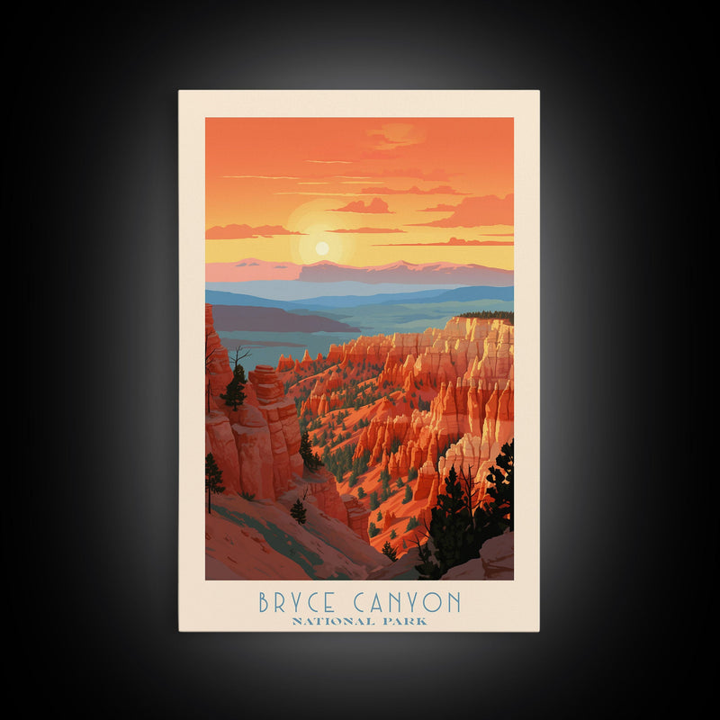 Bryce Canyon National Park Travel Poster Print, Canvas Print Wall Art, Utah Travel Art, Midcentury Modern Travel Decor