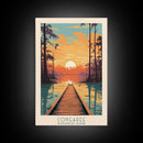 Congaree National Park Travel Poster Print, Canvas Print Wall Art, South Carolina Travel Art, Midcentury Modern Travel Decor
