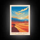 Great Sand Dunes National Park Colorado Travel Art, National Park Print, Minimalist Travel Art, Midcentury Modern Style Landscape Painting