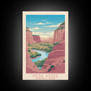 Mesa Verde National Park Colorado Travel Art, National Park Print, Minimalist Travel Art, Midcentury Modern Style Landscape Painting