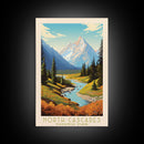 North Cascades National Park Washington Travel Art, National Park Print, Minimalist Travel Art, Midcentury Modern Style Landscape Painting