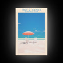 White Sands National Park, New Mexico Travel Art, National Park Print, Minimalist Travel Art, Midcentury Modern Retro Style Landscape
