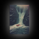 Waterfalls Wall Art, Boat Art, Adventure, Canvas Print, Wall Hanging, Portrait Art, Nature Wall Art, Living Room Prints, Housewarming Gift