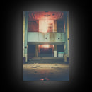 Abandoned Building, Retro Wall Canvas Print, Wall Hanging, Portrait Art, Volleyball Mom, Tiny House Decor, Family Gift, Spooky Room Decor