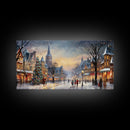 Retro Christmas Winter Wonderland Framed Canvas Print - Christmas Decoration - Christmas Art - Christmas Living Room Decor