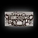 Happy Thanksgiving! Modern Farmhouse Wall Decor, Dining Room Wall Sign Kitchen Decor Large Framed Canvas Print, Fall Wall Art, Thankful