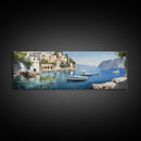 The Italian Coast - Framed Canvas Print - Beautiful Wall Art - Nautical Decor - Italian Painting Print - Sunset in Italy