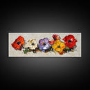Framed Canvas Wall Art - Wild Flowers - Canvas Print - Impasto Style Oil Painting Print - Floral Botanical Wall Art - Wild Flowers