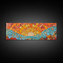 Panoramic Art Print - Sunset Mosaic Canvas Print - Wood Framed Wall Art - Horizontal Abstract Art - Large Wide Wall Art - Above Bed Decor Framed Canvas