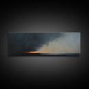 Storm Clouds Rolling In - Framed Canvas Print - Dark and Moody Landscape Painting - Seascape Painting - Ocean Art - Nautical Decor