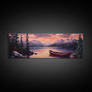 Sunset Over The Mountains, Subdued Landscape Painting, Calm and Serene Landscape Art, Oil Painting Print, Lake House Wall Art