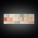 Midcentury Modern Style Abstract Square, Framed Canvas Print, MCM Modern Wall Art, Pastel Colors, Large Horizontal Wall Art Print